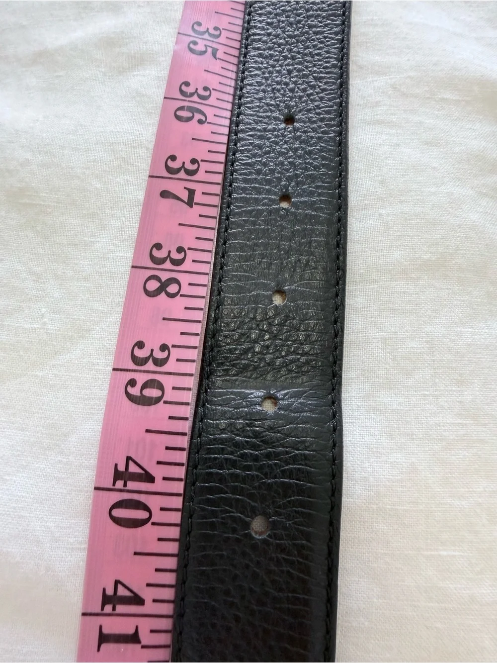 Desanto | Men’s 38 | Black Pebbled Leather Belt Silver Tone Buckle Contemporary
